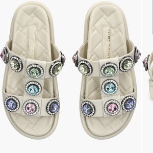 EUC Kurt Geiger Multicolor Orson Crystal Embellished Sandals